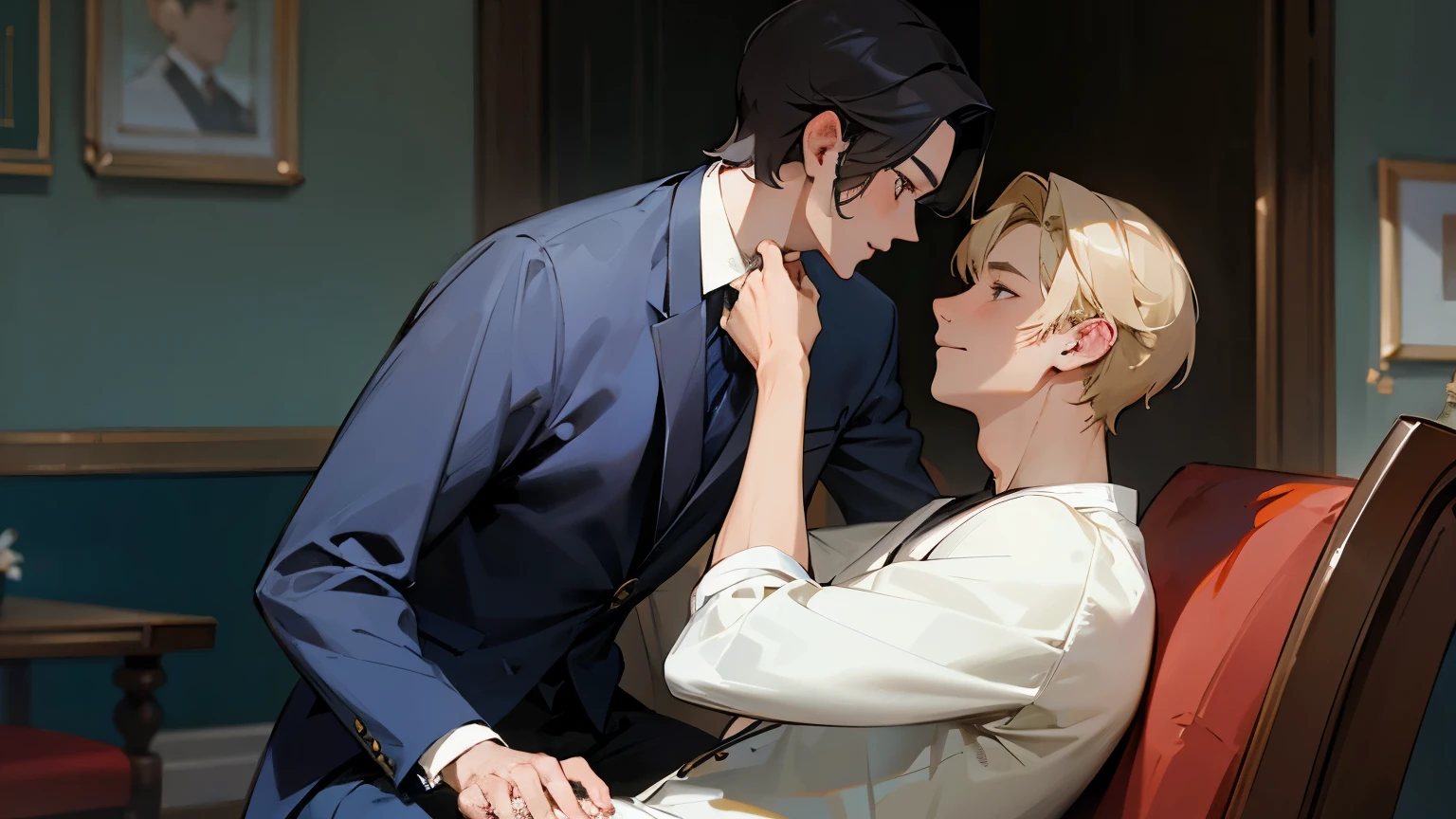 Masterpiece、Two men、bl、Handsome、Face-to-face sitting position