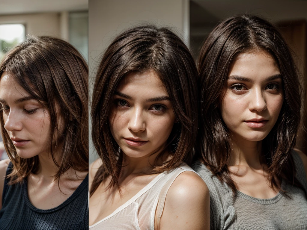 Split image showing healthy hair versus heat-damaged hair