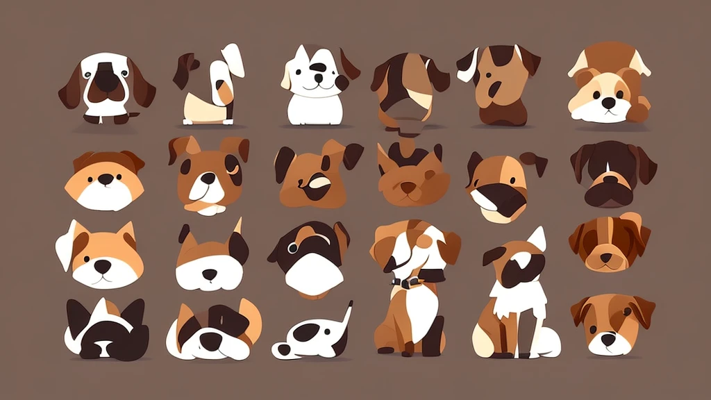cute mascot dog kawaii flat cartoon