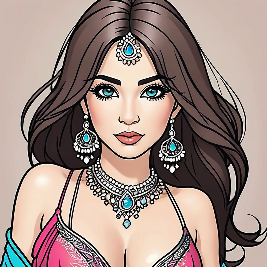 arte em linha, outline only, comic style, bellydancer, belly dancer, chibi style, without background, bellydancer, cartoon, kids coloring book, dance positions, entyre body, Dubay Glamour, luxurious clothes, and looking down for you crystal shoes, dancing, full body drawing, standing up, lookUp your hands up the top, better quality. High Res eyes.