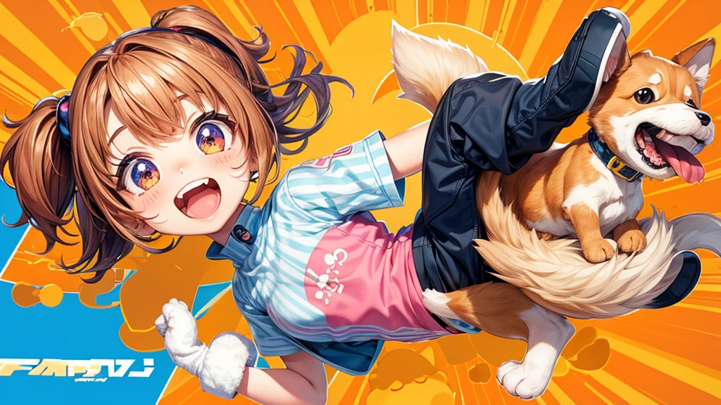 cute mascot dog kawaii flat cartoon