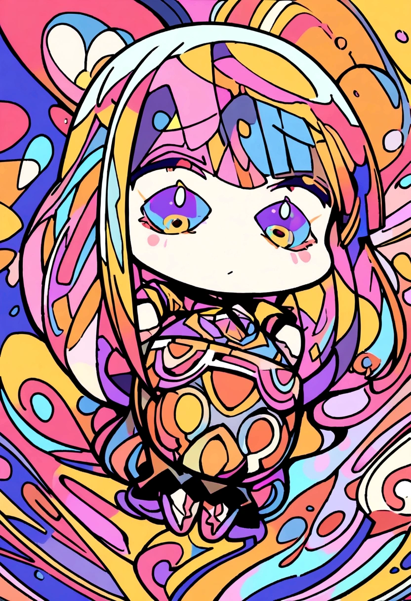 Osamu Tezuka style, woman holding up a beer mug as big as her face,, simple line initials, abstract art, urban background, (((most beautiful girl))), ((chibi))