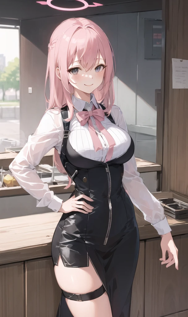 Nicole starts (1.5&oversize&pony) | Genless Zone Zero,latex clothes, collar shirt, pencil skirt, black pantyhose, ((office)),((company)),((Mesugaki)),