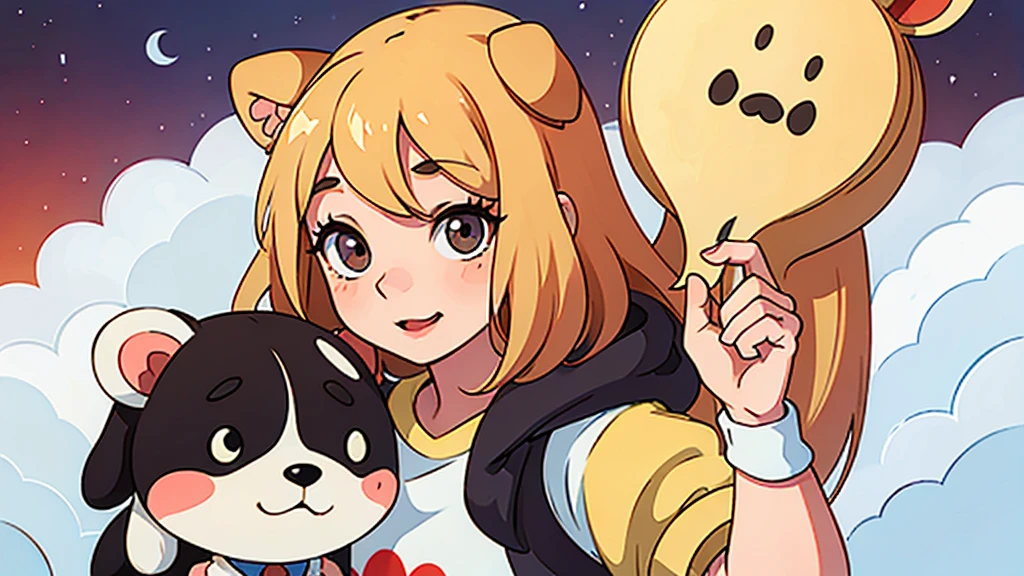 cute mascot dog kawaii flat cartoon