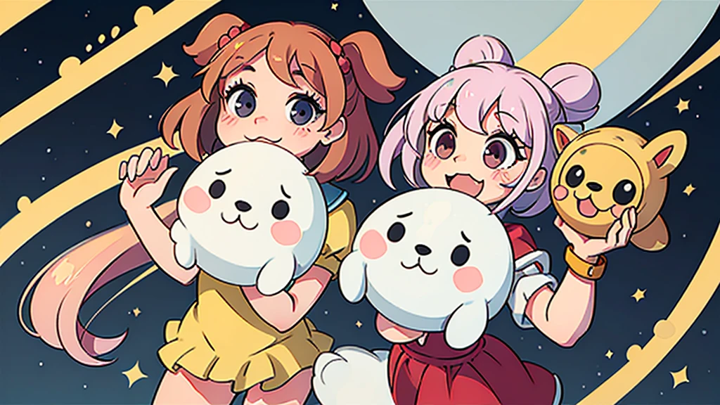 cute mascot dog kawaii flat cartoon