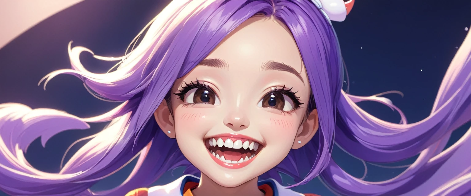 Double teeth，cute，girl，，smile，