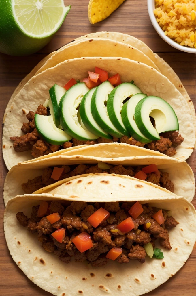 Draw a head in the shape of a Mexican taco