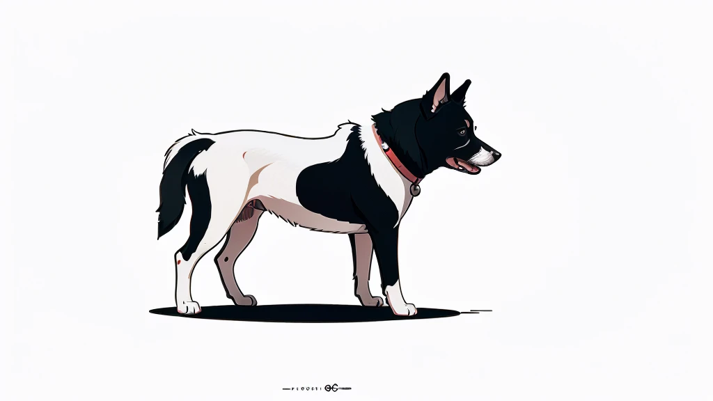 Dog illustration in minimalist and flat cartoon style