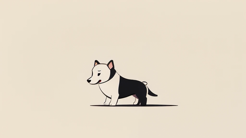 Dog illustration in minimalist and flat cartoon style