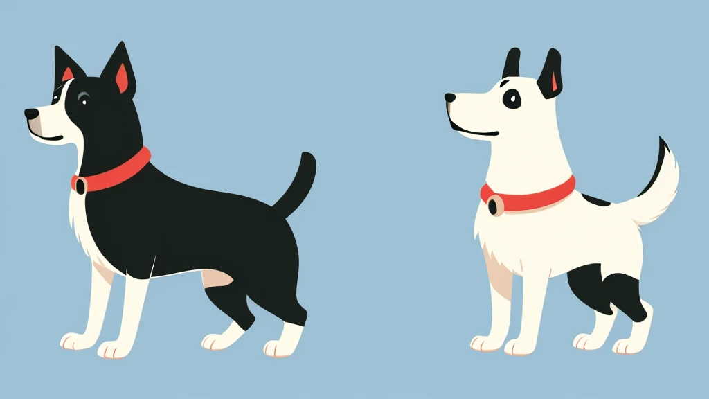 Dog illustration in minimalist and flat cartoon style