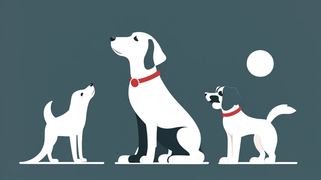 Dog illustration in minimalist and flat cartoon style