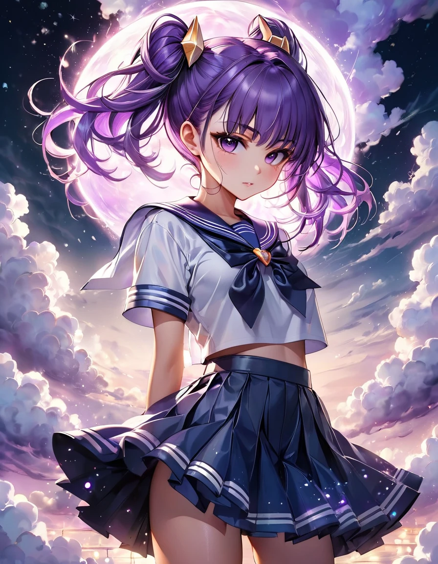 by Sady Sadness 💚 8k, fine art, gloomy, dark fantasy. bright,  beautiful, vegeta + sailor moon sios duros e empinados cintura sexy roupas rasgadas all rdledsplashes,Glittering, sweet and enchanting, soft purple Clouds, delicate, edge lighting, lights, extreme, magic, surreal, fantasy

