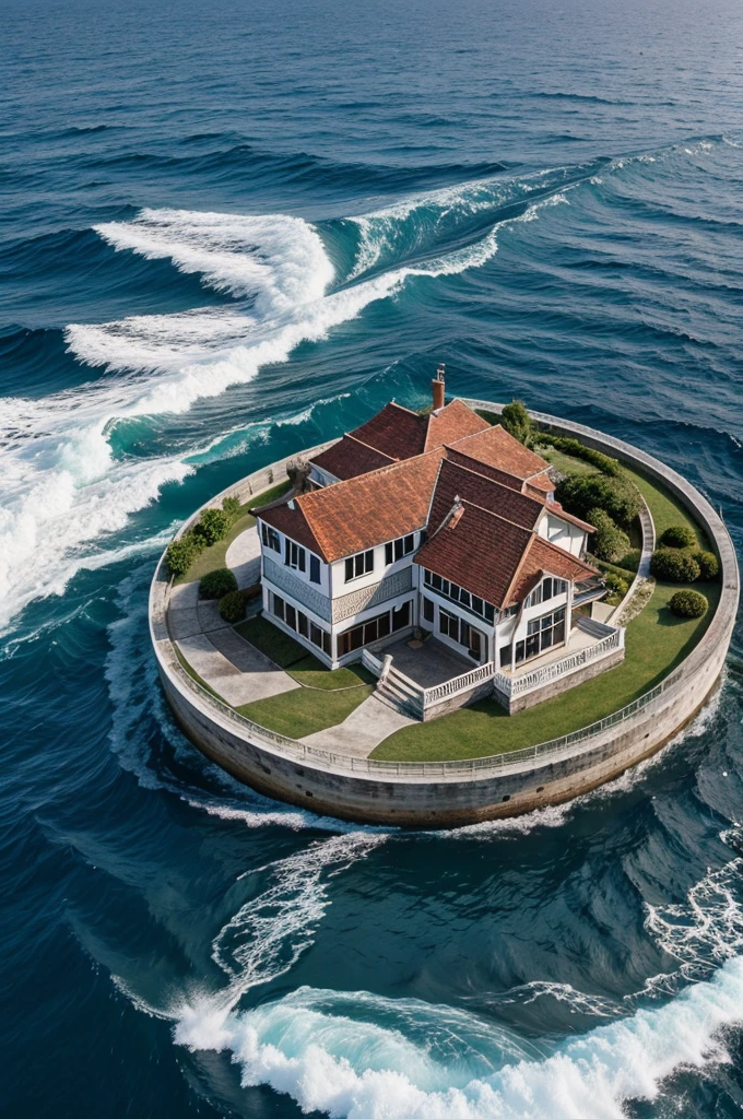 House in the centre of sea