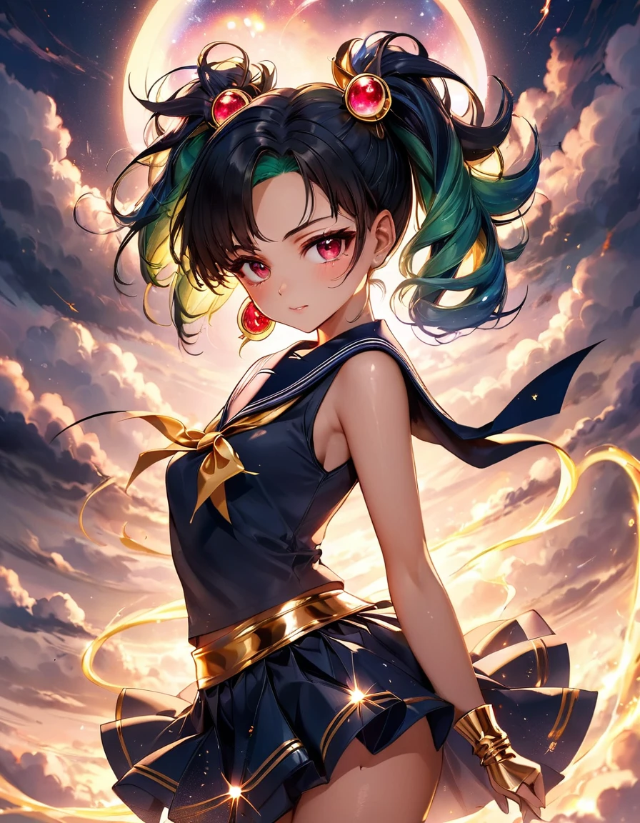 by Sady Sadness 💚 8k, fine art, gloomy, dark fantasy. bright, beautiful, vegeta + sailor moon sios duros e empinados cintura sexy roupas rasgadas all rdledsplashes,Glittering, sweet and enchanting, soft red gold diamond darker Clouds, delicate, edge lighting, lights, extreme, magic, surreal, fantasy