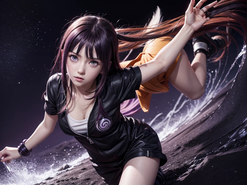 naruto anime, hinata, image in anime, high resolution, purple backdrop