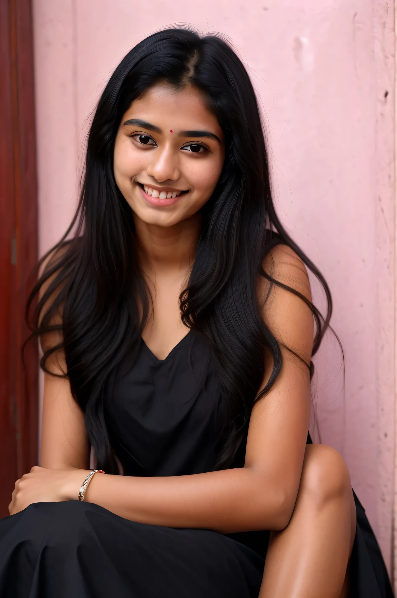 beautiful cute young attractive indian teenage girl, village girl, 18 years old, cute, Indian model, long black hair, colorful hair, dacing, sitting in home, ,realistic, portrait, , hairstyle ,indian, smiling face, purple dress wide shot, far shot,  hairstyle, on phone smile , sitting, far , indian,
Negative Prompts