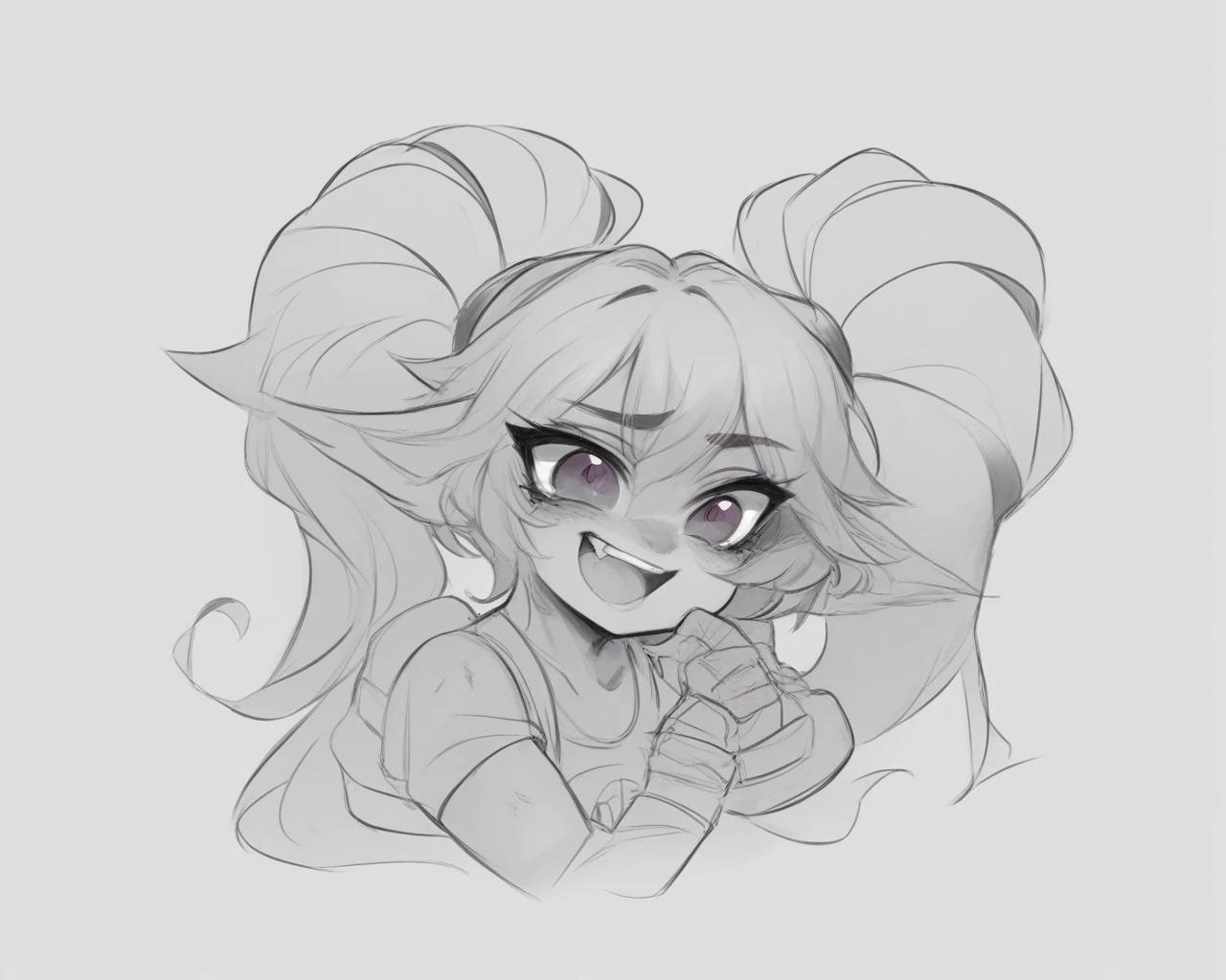 poppy fomr league of legends cute face in t shirt detailed sketch for drawing simple
 sketch  drawing simple sketch ford rawing