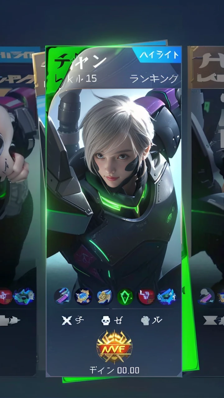 Masterpiece,Game art,The best picture quality,Highest resolution,8K,(Portrait),Unreal Engine 5 rendering works,(Digital Photography),((Portrait Feature:1.5)),
20 year old boy,Short hair details,With long bangs,(The red eye makeup is very meticulous),(With long gray hair:1.4),(Large, full breasts),Elegant and noble,Brave and charming,
(Future armor combined with the characteristics of ancient Chinese armor,Hollow design,Power Armor,The mysterious Eastern runes,A delicate dress pattern,A flash of magic),Warrior of the future,Cyberpunk figures,Background of war,
Movie lights,Ray tracing,Game CG,((3D Unreal Engine)),OC rendering reflection pattern