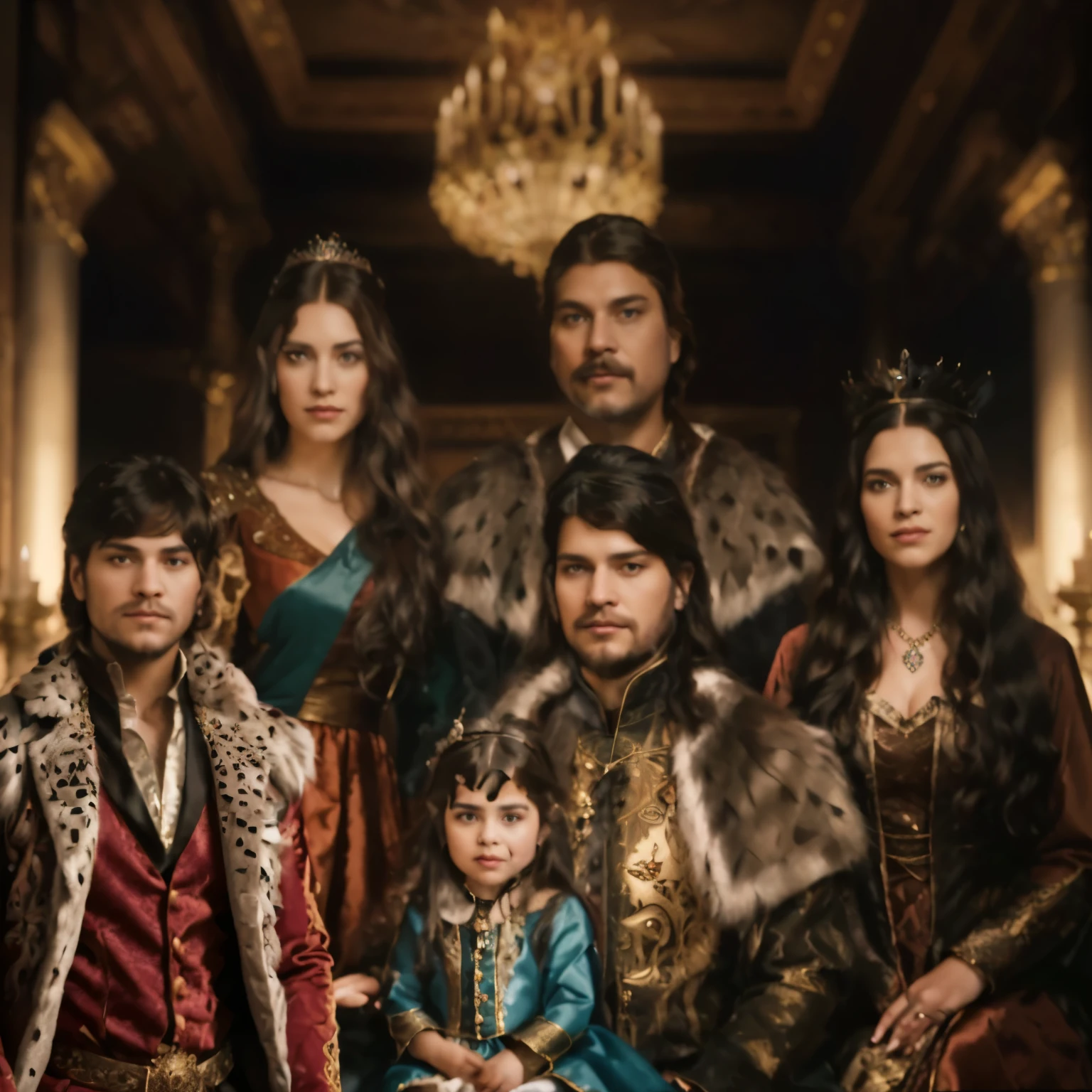 a group of people in costumes posing for a picture, royal portrait painting, family portrait, fantasy characture portrait, royal portrait, official fanart, characters merged, fanart, bejewelled and encrusted royalty, in their noble mansion, fan art, fame of thrones, royal painting, by Anato Finnstark, movie promotional image, family photo, animation still, photo render