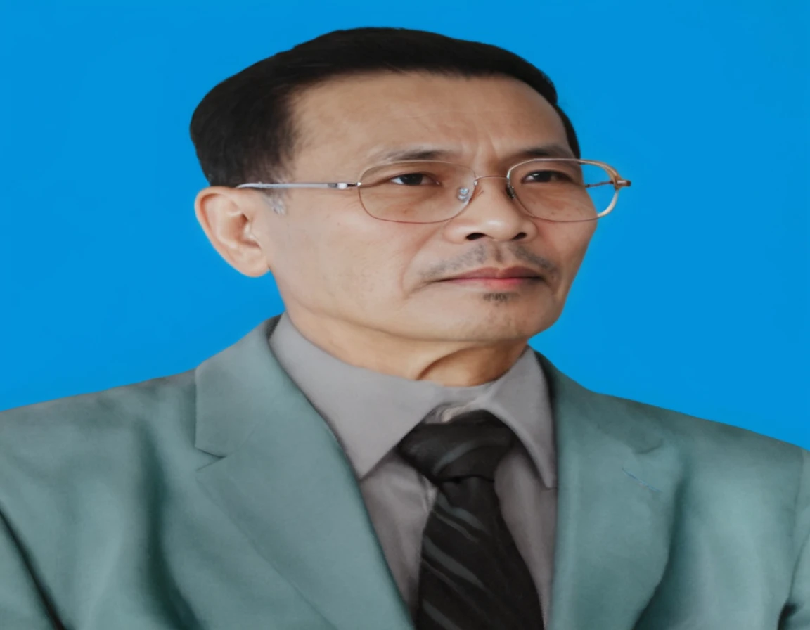 Highly realistic photo, Portrait of a 55 year old Vietnamese old man, gray hair, cyan suit, skinny cheeks