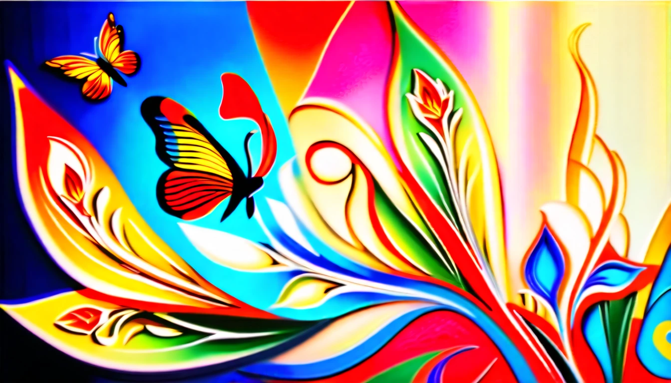 best quality, masterpiece, Paper-Marbling Painting, 3d, unity, impressive flowers, 3butterfly, filigree detailing, dreamy vine, Colorful, dazzling, bright, radiant, shining
Aspect ratio: 16:9