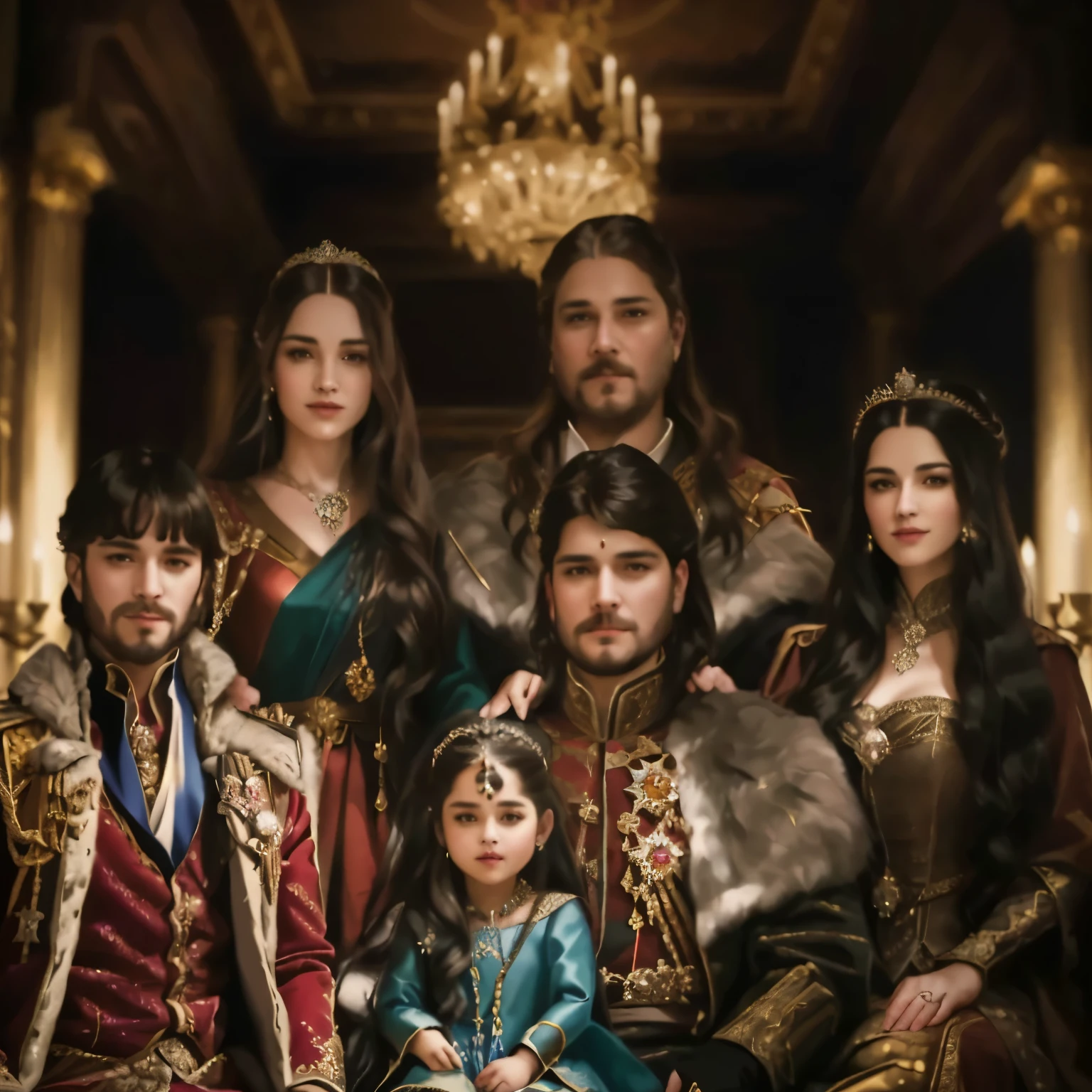 a group of people in costumes posing for a picture, royal portrait painting, family portrait, fantasy characture portrait, royal portrait, official fanart, characters merged, fanart, bejewelled and encrusted royalty, in their noble mansion, fan art, fame of thrones, royal painting, by Anato Finnstark, movie promotional image, family photo, animation still, photo render