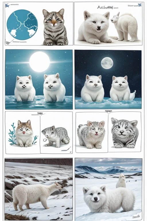 arctic animals, coloring book