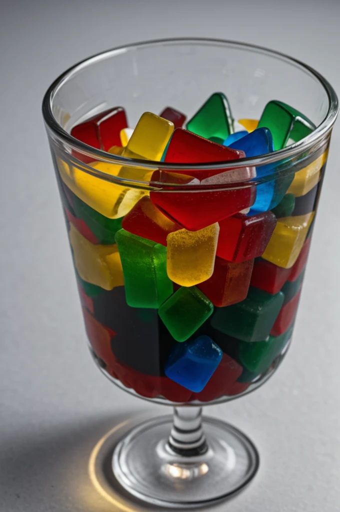 Glass with gummy