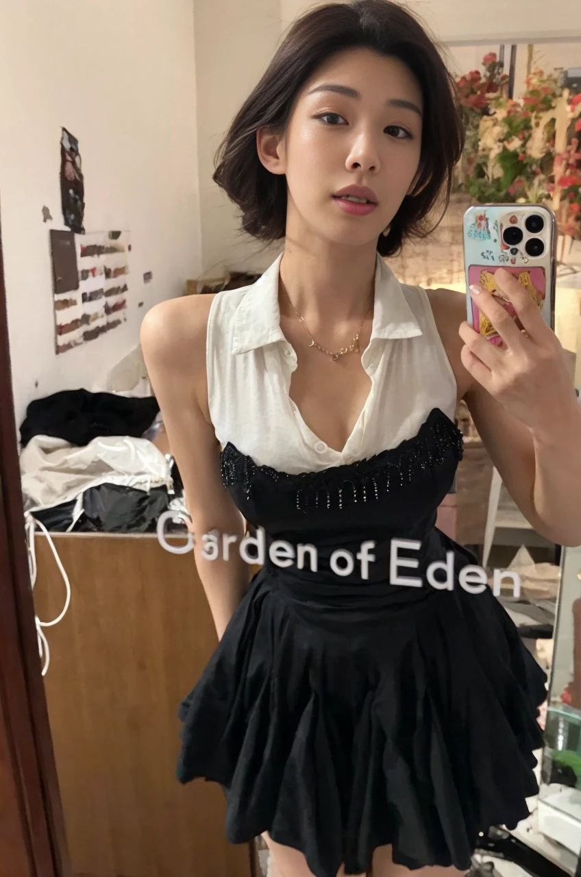 ((Midnight, Best quality, 8k, Masterpiece :1.3)), Whole body, Long legs, Sharp focus :1.2, A pretty woman with perfect figure :1.4, Slender abs :1.1, ((Dark brown hair, Big breasts :1.2)), (White tight tshirt, Jean bib, Standing:1.2), ((Night city view, Rooftop:1.3)), Highly detailed face and skin texture, Detailed eyes, Double eyelid