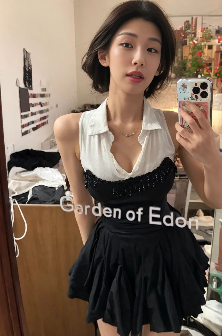 ((Midnight, Best quality, 8k, Masterpiece :1.3)), Whole body, Long legs, Sharp focus :1.2, A pretty woman with perfect figure :1.4, Slender abs :1.1, ((Dark brown hair, Big breasts :1.2)), (White tight tshirt, Jean bib, Standing:1.2), ((Night city view, Rooftop:1.3)), Highly detailed face and skin texture, Detailed eyes, Double eyelid