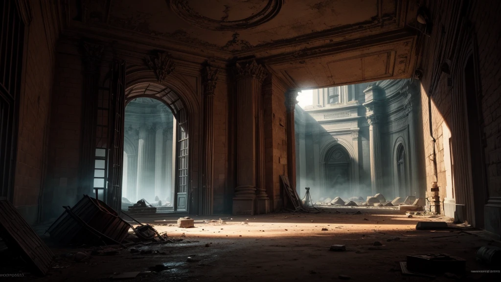 portal, wasteland, CHAMBER, 8K DETAILS, atmospheric