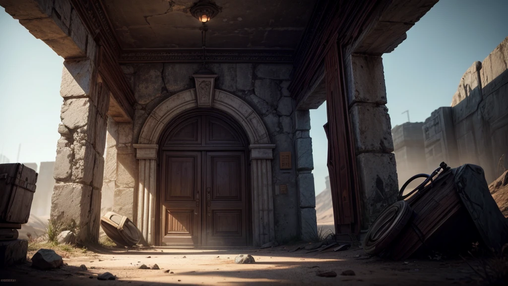 portal, wasteland, CHAMBER, 8K DETAILS, atmospheric
