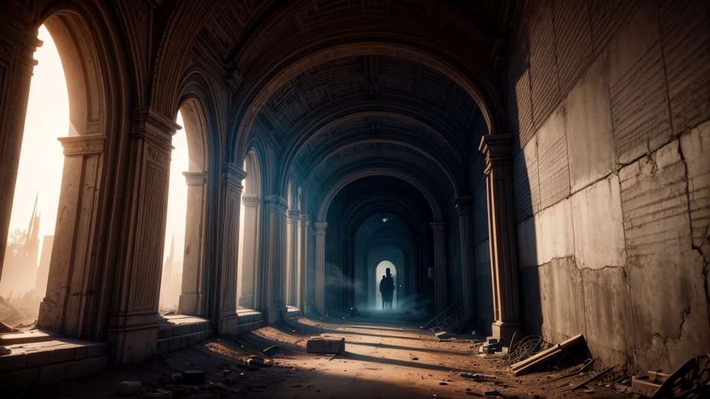 portal, wasteland, CHAMBER, 8K DETAILS, atmospheric