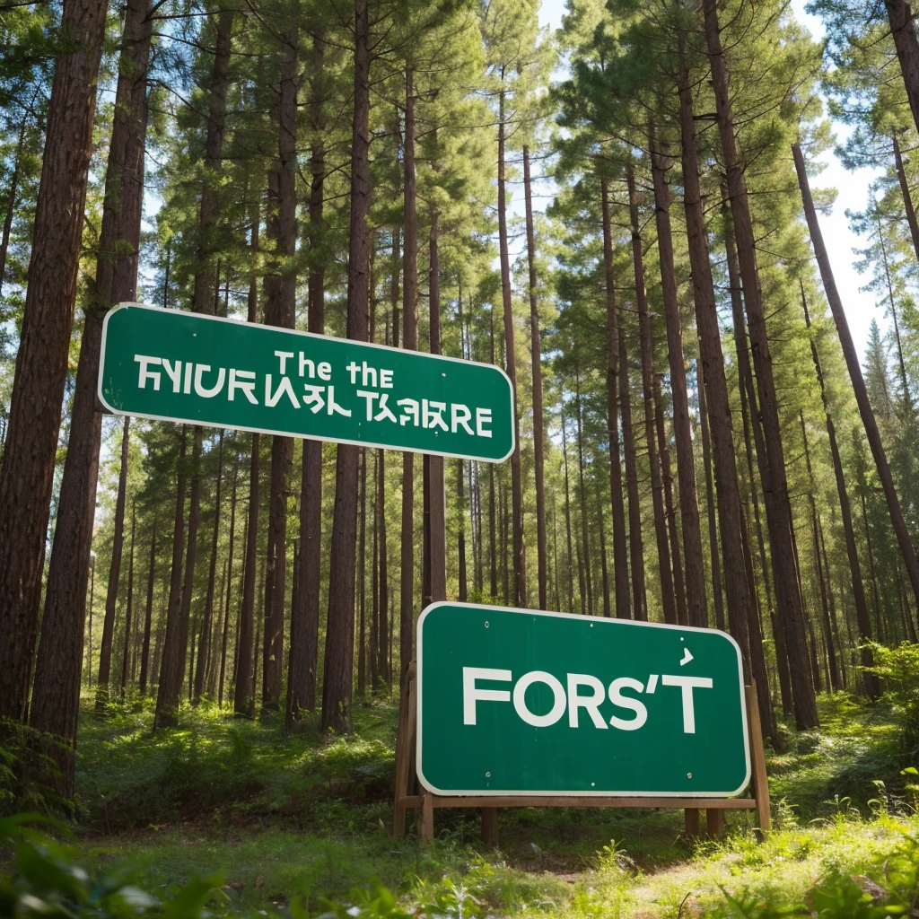 Write the word &quot;forest&quot; in a sign style.