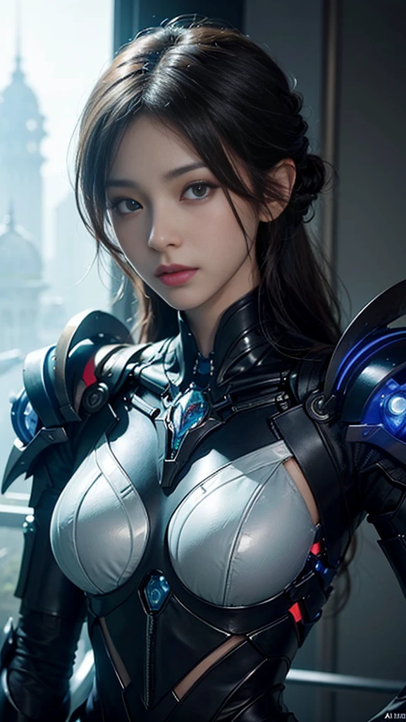 organic cyborg, White plastic, Diffuse lighting, Fantasy, Complex, elegant, Very detailed, Art by Yoshitaka Amano