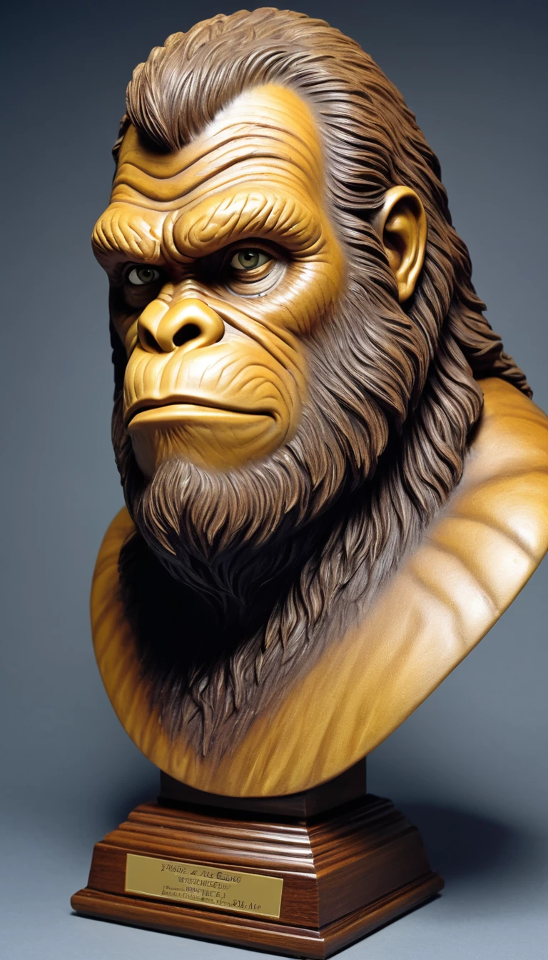 Sasquatch character bust  by Joe Jusko, 35mm, debt/2.8, Highly detailed and exquisite, character, Hypermaximalist, elegant, Brilliant, beautiful, exotic, reveal, Charm, Charm, Affectionate, Surreal, Very detailed, popular on debtlickr
