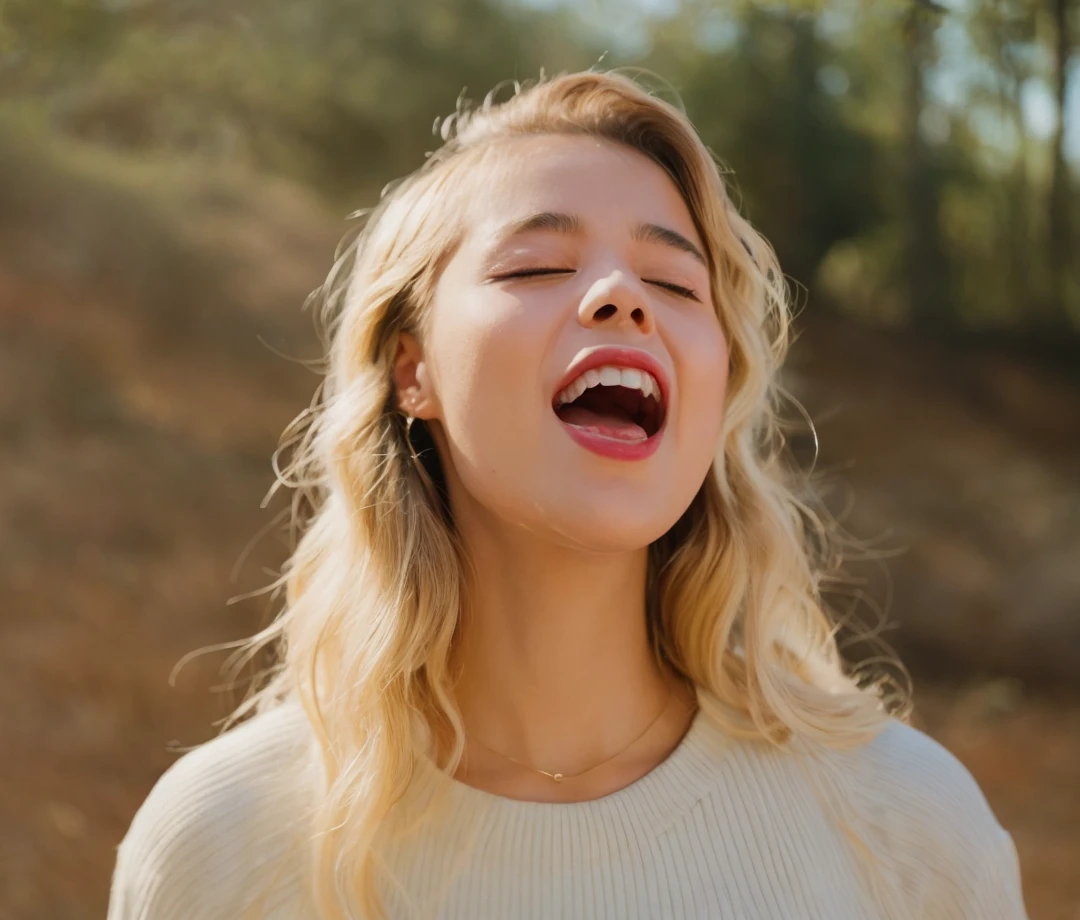 A woman singing a song。