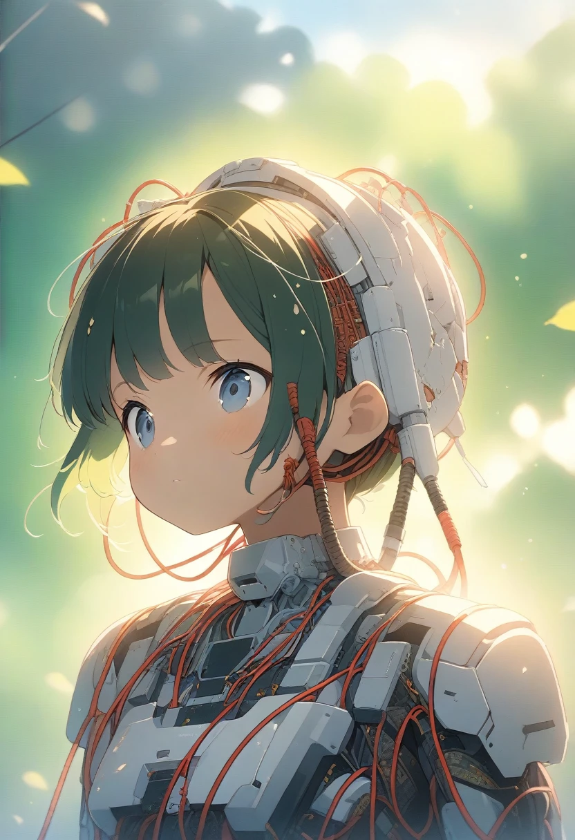 (((masterpiece))), ((Highest quality)), ((Super detailed)), (CG illustration), (very cunning and beautiful)), (Cute Desktop Faces), Cinematic Light, ((1. Mechanical Girl)), single, full, (Machine made joints). : 1.4), ((Mechanical Limbs)), (Blood vessels connected to tubes), ((Mechanical spine attached to the back)), ((Mechanical cervical spine attached to the neck), ((War Machine)), Expressionless, (Wires and cables attached to head and body: 1.5), (Character Focus), sf