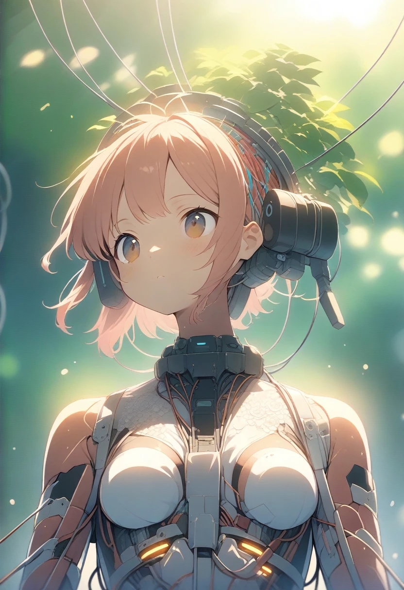 (((masterpiece))), ((Highest quality)), ((Super detailed)), (CG illustration), (very cunning and beautiful)), (Cute Desktop Faces), Cinematic Light, ((1. Mechanical Girl)), single, full, (Machine made joints). : 1.4), ((Mechanical Limbs)), (Blood vessels connected to tubes), ((Mechanical spine attached to the back)), ((Mechanical cervical spine attached to the neck), ((War Machine)), Expressionless, (Wires and cables attached to head and body: 1.5), (Character Focus), sf