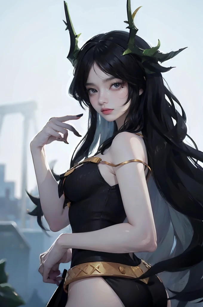female, ((masterpiece, best quality, ultra detailed, absurdres),  solo, white hair, rain