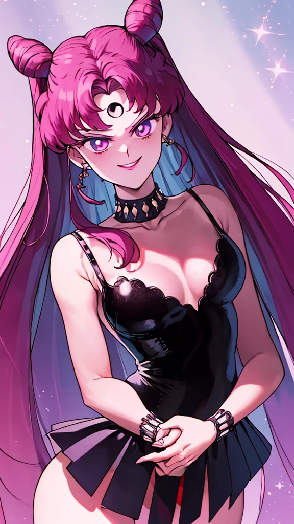 ((masterpiece,best quality)), absurdres,
Black_Lady_Sailor_Moon,
solo, smiling, looking down at viewer, cowboy shot,
cinematic composition, conceit,smile worst,worst ridecule,evil moukery,,upper body,two hand,sadistic smile,deep shaded face,laugh at,evil smile,evil smirk,two hands,five fingers,smile worst,worst ridecule,evil moukery