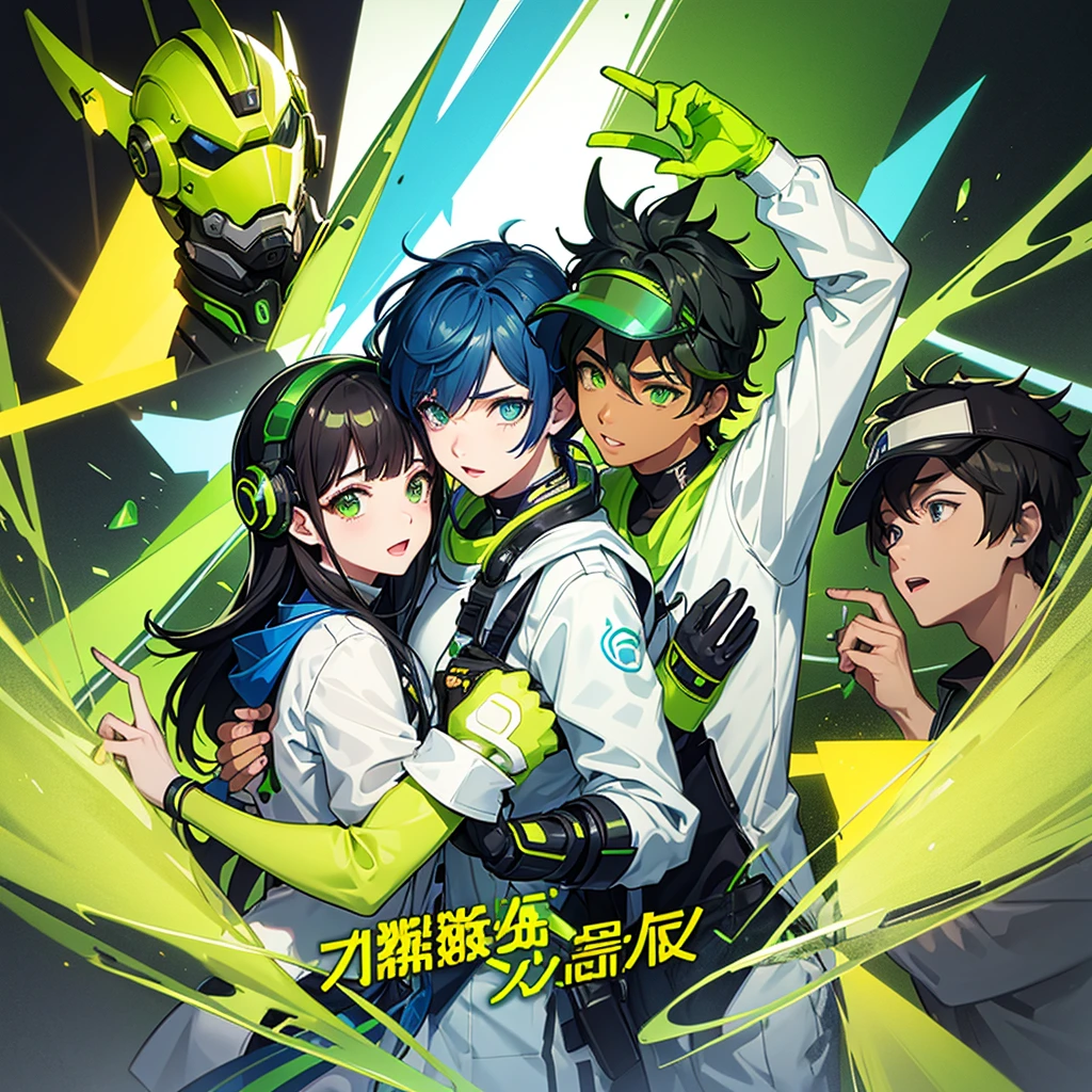 Chick、Yellow-green, dark green, and navy blue appearance、Transparent yellow-green eyes and visor、Lucio、Overwatch、dj、musician、funky、Party people、High tension