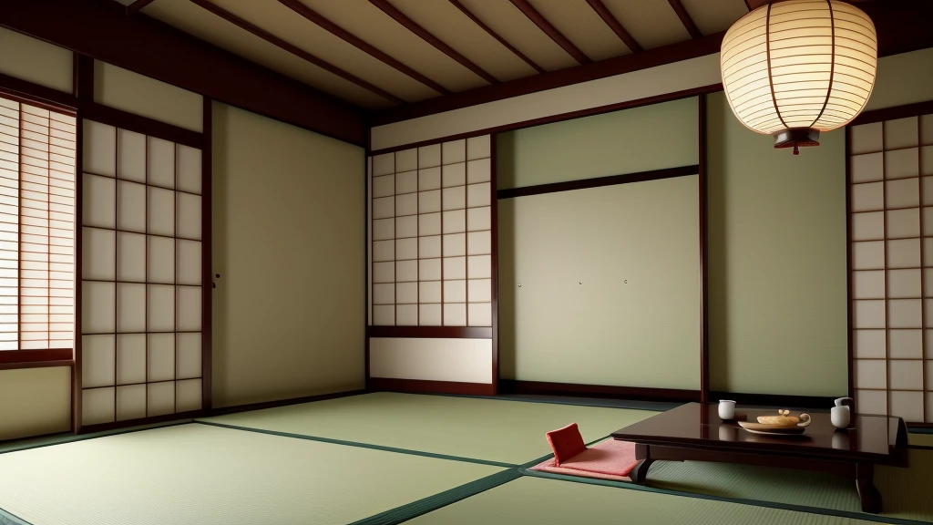 High quality photo of a beautiful Japanese traditional room background. (4K),(8K)