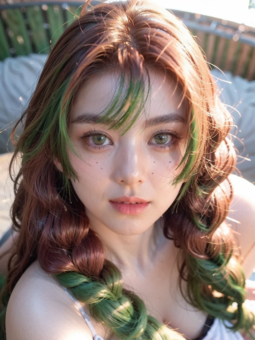 Green eyes, close-up of a person with long pink hair and green scarf, beautiful anime portrait, detailed digital anime art, anime girl with long hair, anime style portrait, detailed portrait of anime girl, beautiful anime art style, detailed anime character art, clean detailed anime art, high quality anime art style, anime girl portrait, beautiful anime girl, cute anime girl portrait
