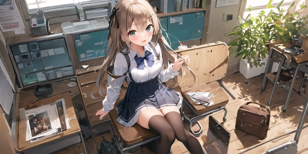 (masterpiece, Highest quality:1.2), Complete human body, Perfect Anatomy, One beautiful junior high school girl, Cute S, Chibichara, too young girl, Cute face, Small breasts, Small breasts, Flip up skirt, Not wearing panties, she shows off her pussy, I want you to touch my pussy, Boldly open your legs, Student uniform that seems to come off, Immoral Eros, I'm feeling sexual desire for the first time, Hymen, A lewd act only shown to you, Very embarrassed, But I'm excited, Dynamic Angle,