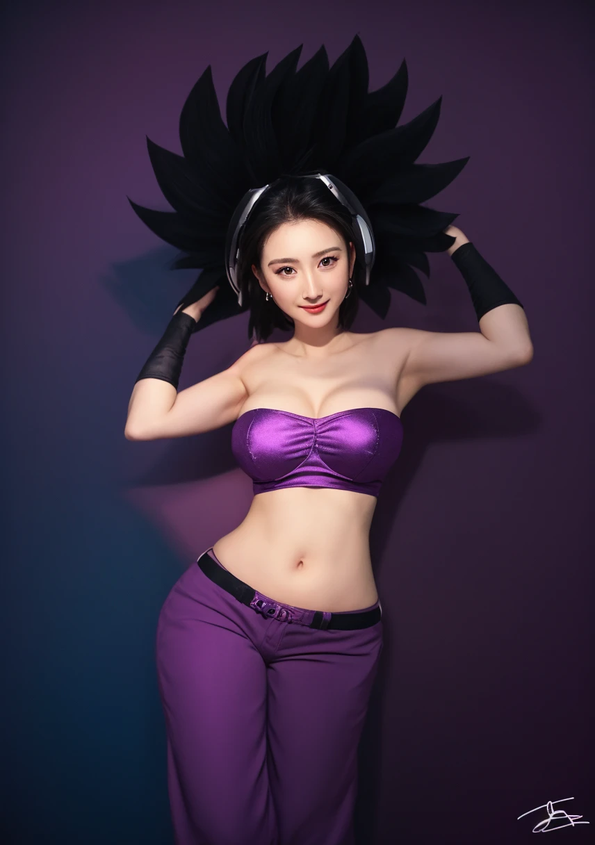 Realistic, one girl, (((black hair ponytail)), black eyes, shining eyes, (((purple crop top)), (breasts revealed)), ((cleavage)), ((light purple miniskirt)), (((show panties))), parted lips, blush, ((night)), ((moon)), ((moonlight)),