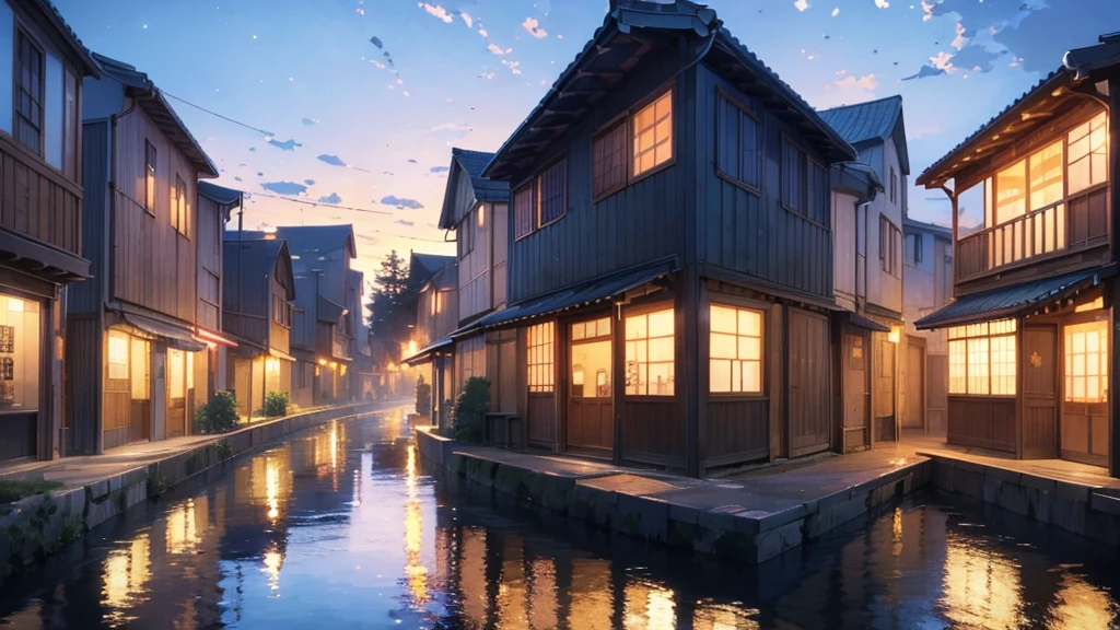 High quality masterpiece, Scenery of the town, ((Anime Japanese Town)), traditional town, bright starry null. break Romantic old town, null, Pixiv, Concept Art, Lofi Art style, reflection. by Makoto Shinkai, Lofi Art, Beautiful anime scene, break Anime landscape, detailedな風景 —幅672, in Makoto Shinkai&#39;s Style, Makoto Shinkai&#39;s Style, 強化されたdetailed, break,detailed,Realistic,4K の非常にdetailedなデジタルアート,Octane Rendering, Bioluminescent, break 8K resolution Concept Art, realism,Mappa Studio,masterpiece,Highest quality,Official Art,figure,Clear lines,(nice_color),Perfect composition,Absurd, Fantasy,Concentration,Three-part method
