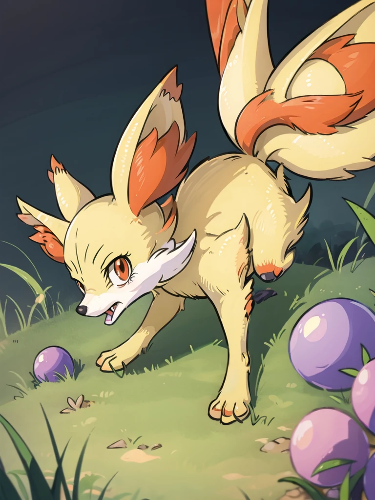 (masterpiece, best quality:1.2),solo,fennekin \(pokemon\),pokemon \(creature\),full body,no humans,grass