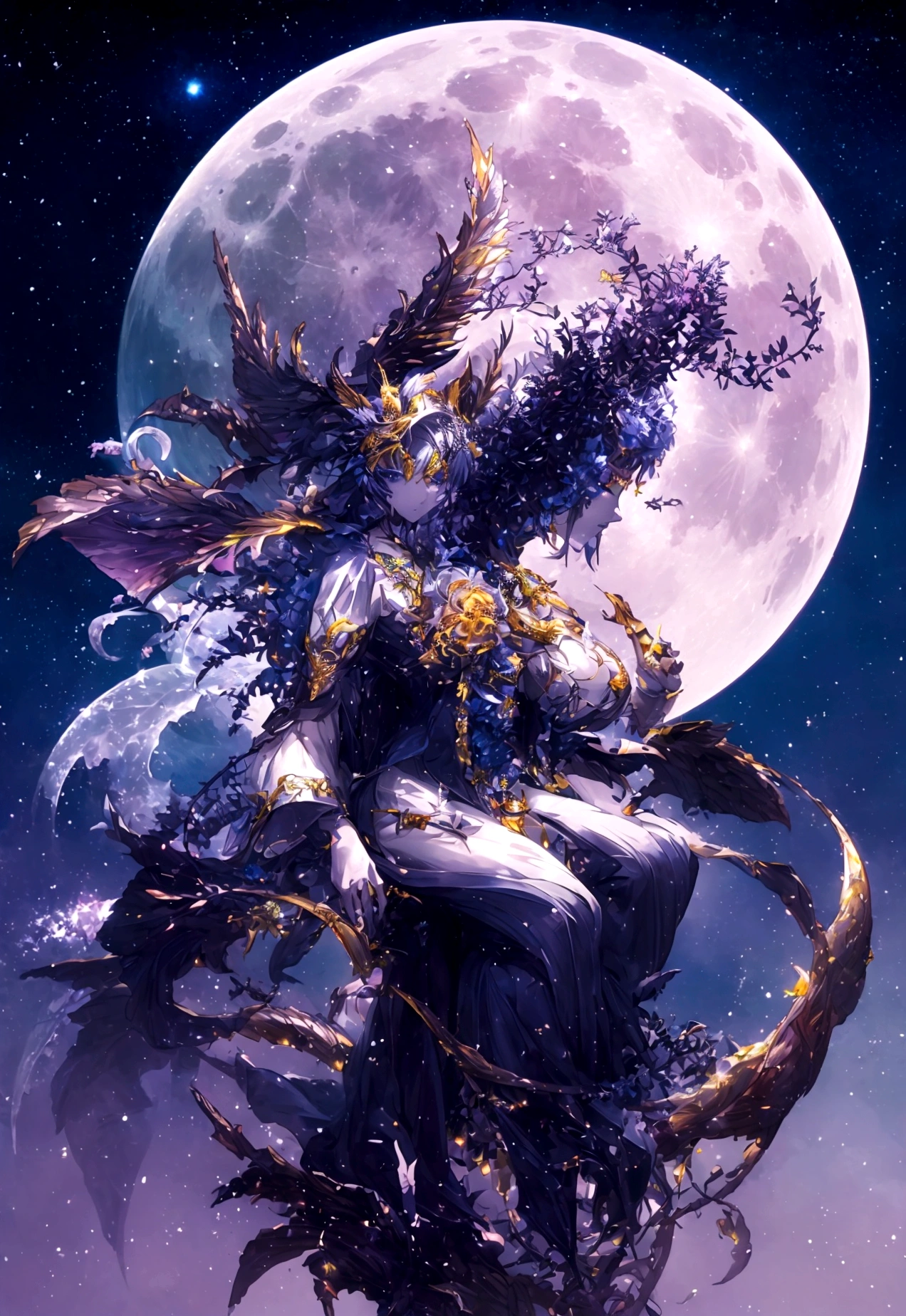 world Tree、moonlight、Moonlit Night、Fantasy、mysteriouasterpiece、Perfect Art、Award-winning works