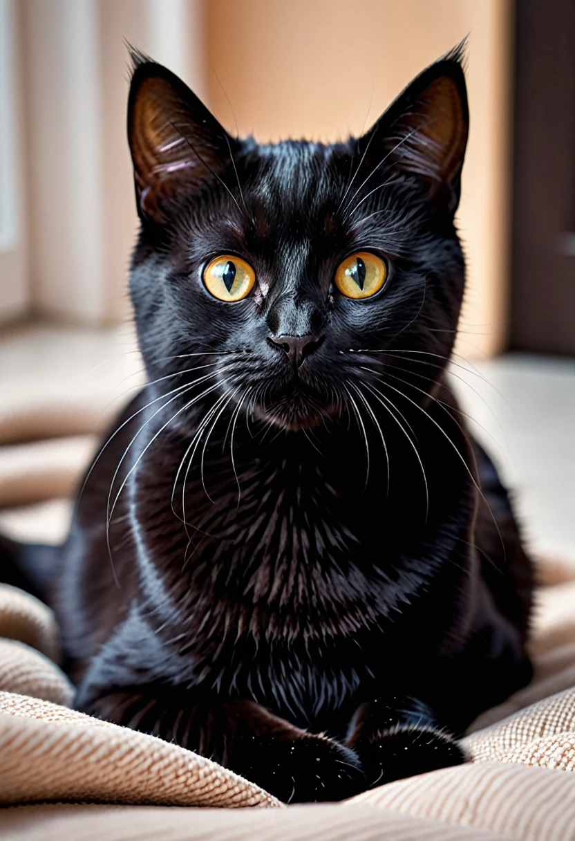 8k,high quality,cat, black cat,cute, 